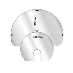 Aduro A/S Aduro Gulvplade, Glas, Halvmåne, Til Aduro 1- & 9-serien, 30 Cm Sort/grå - 0,6x79x77