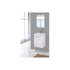Mikelo Badsæt 45x56x30cm Small Bathroomset Hvid Højglas