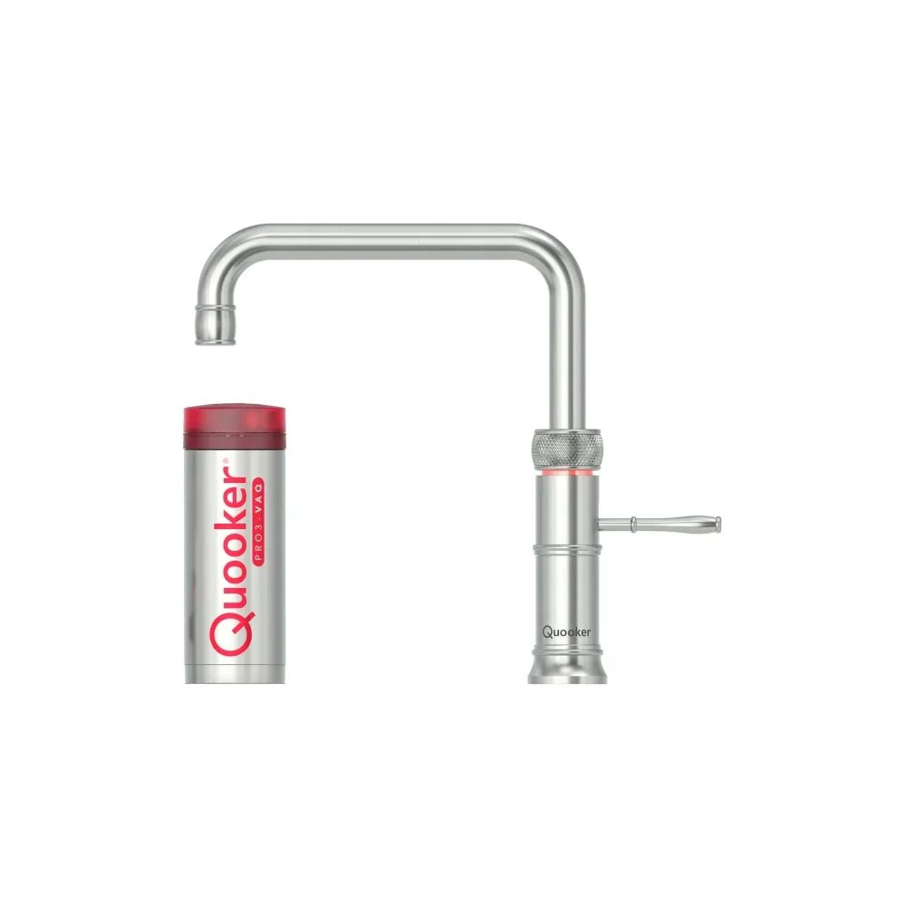 Quooker Classic Fusion Square 3i1 Kogende Vandhane M/PRO3-VAQE - Rustfri Stål 1 Quooker Classic Fusion Square 3i1 Kogende Vandhane M/PRO3-VAQE - Rustfri Stål