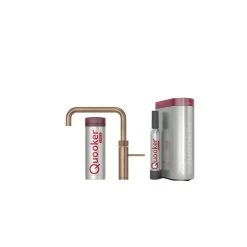 Quooker Fusion Square Sæt M.3l Bruneret Messing Inkl. Pro3 & Cube Beholder