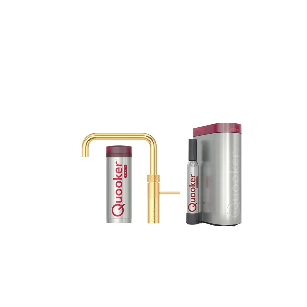 Quooker Fusion Square Sæt M.3l Guld Inkl. Pro3 & Cube Beholder 1 Quooker Fusion Square Sæt M.3l Guld Inkl. Pro3 & Cube Beholder