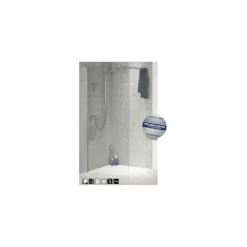 Dansani Scanbad Fast Væg ALMA H:195*90 Cm Krom/klart Glas