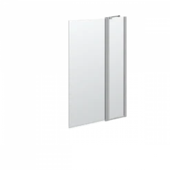 Scanbad MATCH Badekarsdør M/sidepanel H:155x95-97 Cm Satin/klar Satin