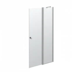 Scanbad MATCH Dør Med Sidepanel H:200x97-99 Cm Satin/klar Satin