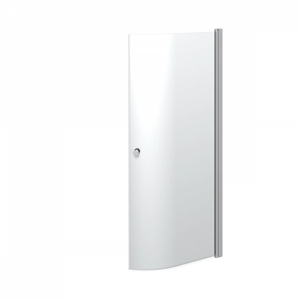 Scanbad MATCH Halvrund Dør H:200x82-84 Cm Satin/klar Satin 1 Scanbad MATCH Halvrund Dør H:200x82-84 Cm Satin/klar Satin