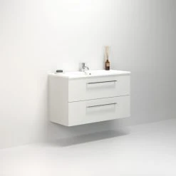 Scanbad MULTO MØBELPAKKER 100 Cm Multo M/skuffer Inkl. Vask MIKADO Hvid Mat