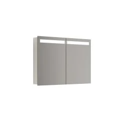 Scanbad MULTO Spejlskab Global Lys I Top M/2 Låger 70x100 Cm Hvid Mat