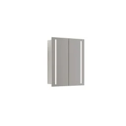 Scanbad MULTO Spejlskab Integreret Lys, M/2 Låger 70x60 Cm Hvid Mat