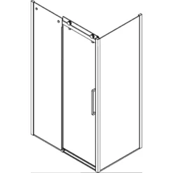 Scanbad Skydedør M/1 Sidepanel Deluxe 1200*900mm Krom/klar