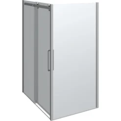 Scanbad Skydedør M/1 Sidepanel Deluxe 1400*1000mm Krom/klar