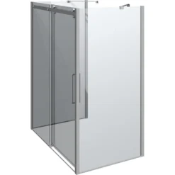 Scanbad Skydedør M/2 Sidepanel Deluxe 1600*1000mm Krom/klar