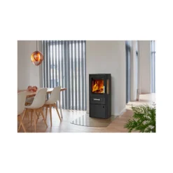 Varde Ovne A/S Varde Bornholm Stål Sort Med Sideglas Brændeovn