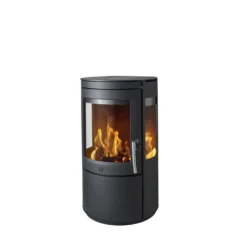 Varde Ovne A/S Varde Cardiff Stål Sort Lav Model Med Sideglas