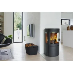 Varde Ovne A/S Varde Cardiff Stål Sort Lav Model Med Sideglas -Homeshop salg varde cardiff stal sort inkl staltop lav model med sideglas inkl topafdaekning i stalanvendes ved bagudmontering braendeovn 3