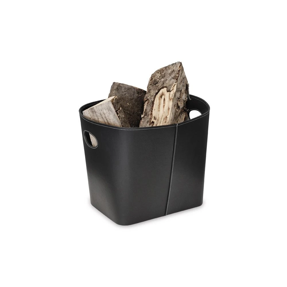 Varde Ovne A/S Varde Kurv I Læderlook Sort 37x36,5x47cm 2 Varde Ovne A/S Varde Kurv I Læderlook Sort 37x36,5x47cm - Billede 2